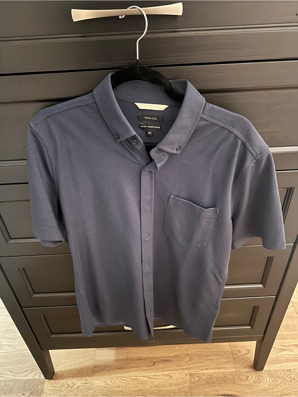 RW&CO - Short Sleeve Casual Shirt - Navy Blue (MEDIUM)
